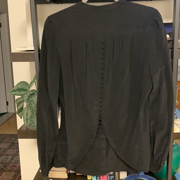 L’Agence Raquel Shirred Button-Back Silk Top - Picture 2 of 4